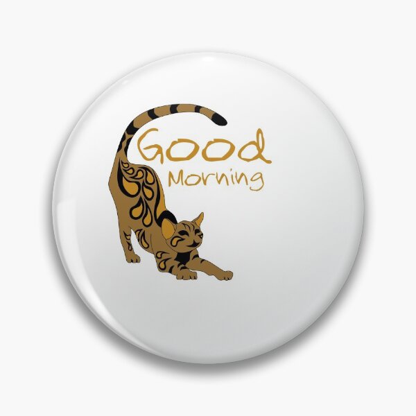 Item preview, Good Morning Orange Paisley Bengal Kitten Yoga Stretching designed and sold by grounds.