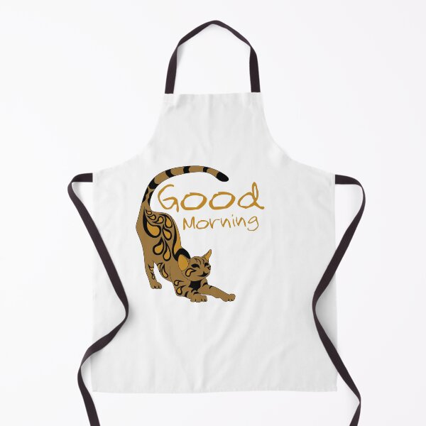 Item preview, Good Morning Orange Paisley Bengal Kitten Yoga Stretching designed and sold by grounds.