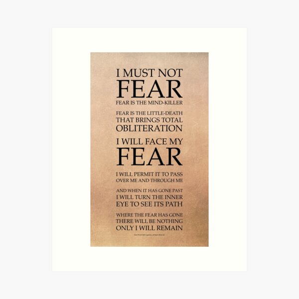Item preview, Fear Is The Mind Killer, Dune Litany designed and sold by Dream Artworks.