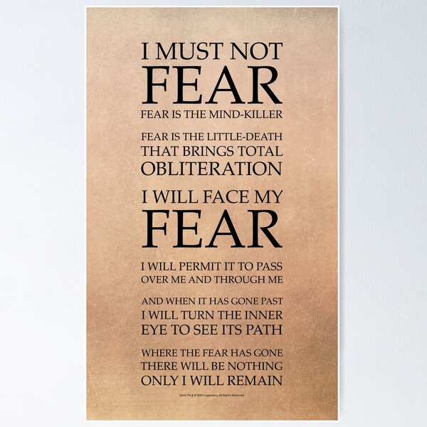 Item preview, Fear Is The Mind Killer, Dune Litany designed and sold by Dream Artworks.