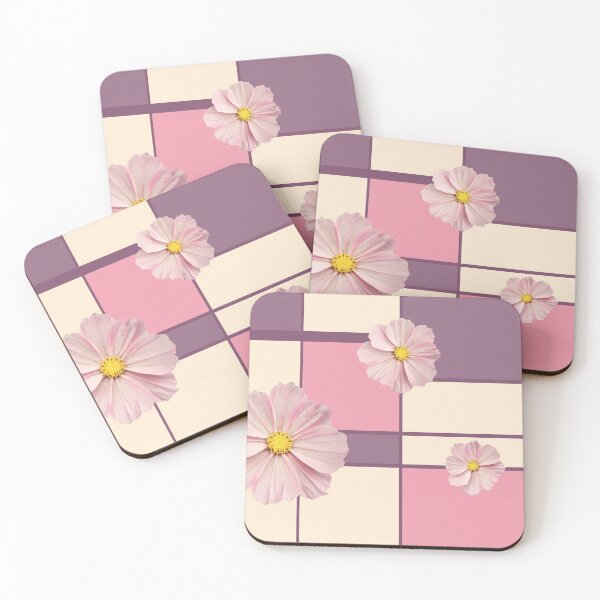 Item preview, Flowers and Mondrian in pink designed and sold by Gerda Auterith.