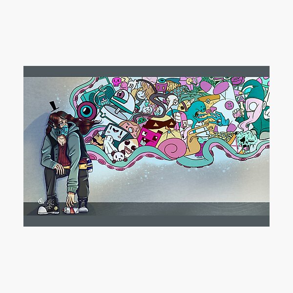 Cartoon Graffiti Wall Art Redbubble