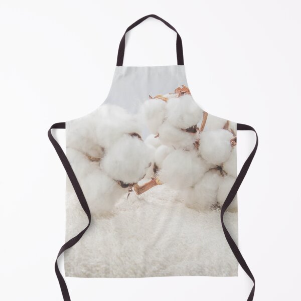 Item preview, white fluffy cotton flowers on a fluffy beige fabric designed and sold by nataliavavilina.
