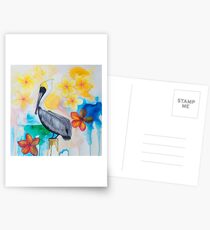 Plumerias and a Pelican Postcards