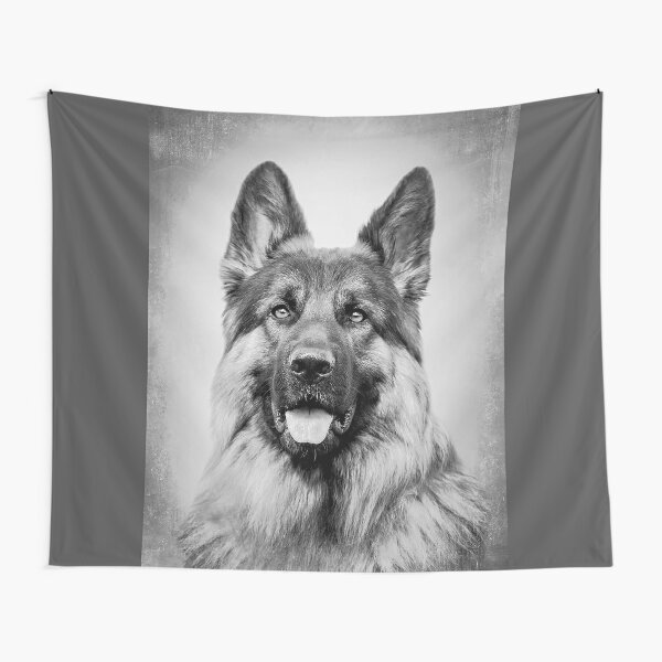 Wandbehange Deutscher Sch C3 A4ferhund Wei C3 9f Redbubble