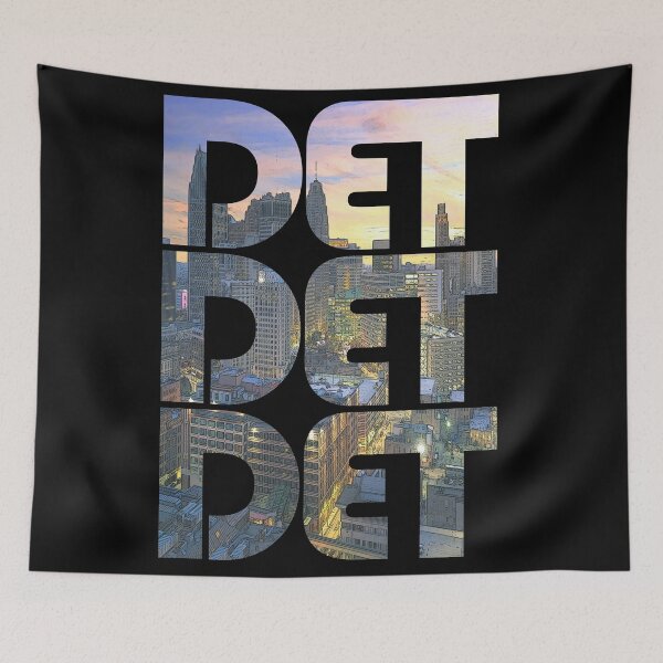 Item preview, Detroit, Michigan DET Cityscape Repeating Pattern designed and sold by CrabbyLobster.