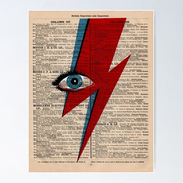 Item preview, David Bowie Eyes lightning Ziggy Stardust Bowie's Lightning designed and sold by lapetiteart.