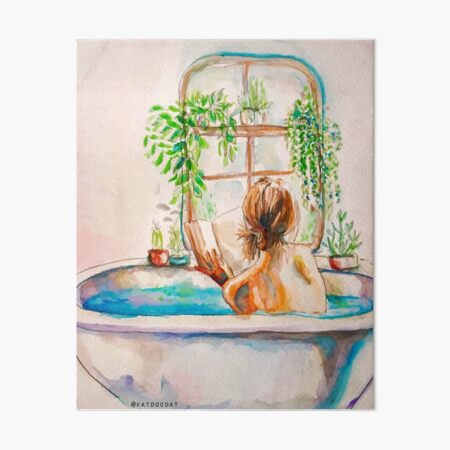 Watercolor Bath Art Board Print