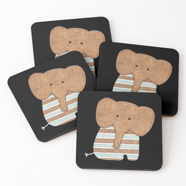 Item preview, Sitting Elephant #1 on Black designed and sold by ErinBrieArt.