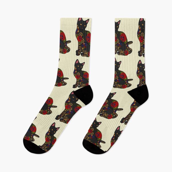Item preview, Cat with Flower Tattoos designed and sold by Epitome Girl.