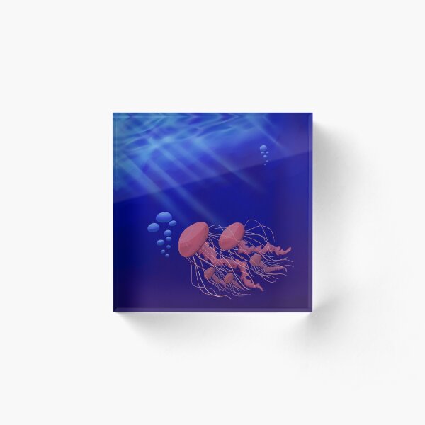 Deep Sea Jellyfish Acrylic Block