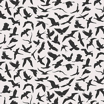 Artwork thumbnail, Funny Seamless Pattern Flying Birds by Ristinga
