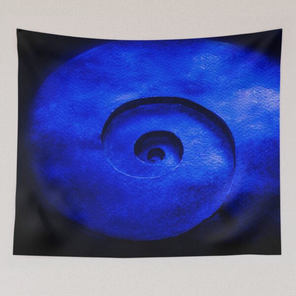 Item preview, blue spiral pattern on black background designed and sold by nataliavavilina.