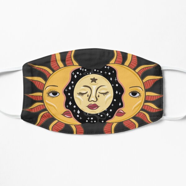 Sun and Moon dark background Flat Mask