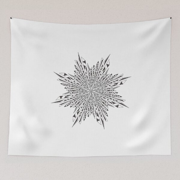 Item preview, Black White Monochrome Mandela Art Lunar Star designed and sold by Midwest-Goods.