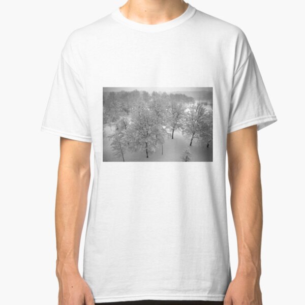 Looking down on snowy trees Classic T-Shirt