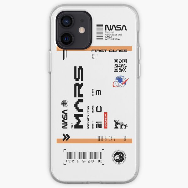 Entrada a Marte Boarding Pass Aquí vamos Funda blanda para iPhone