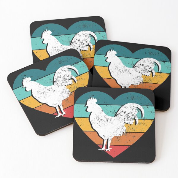 Item preview, Vintage Chicken Sunset Heart designed and sold by Rooster Syndicate.