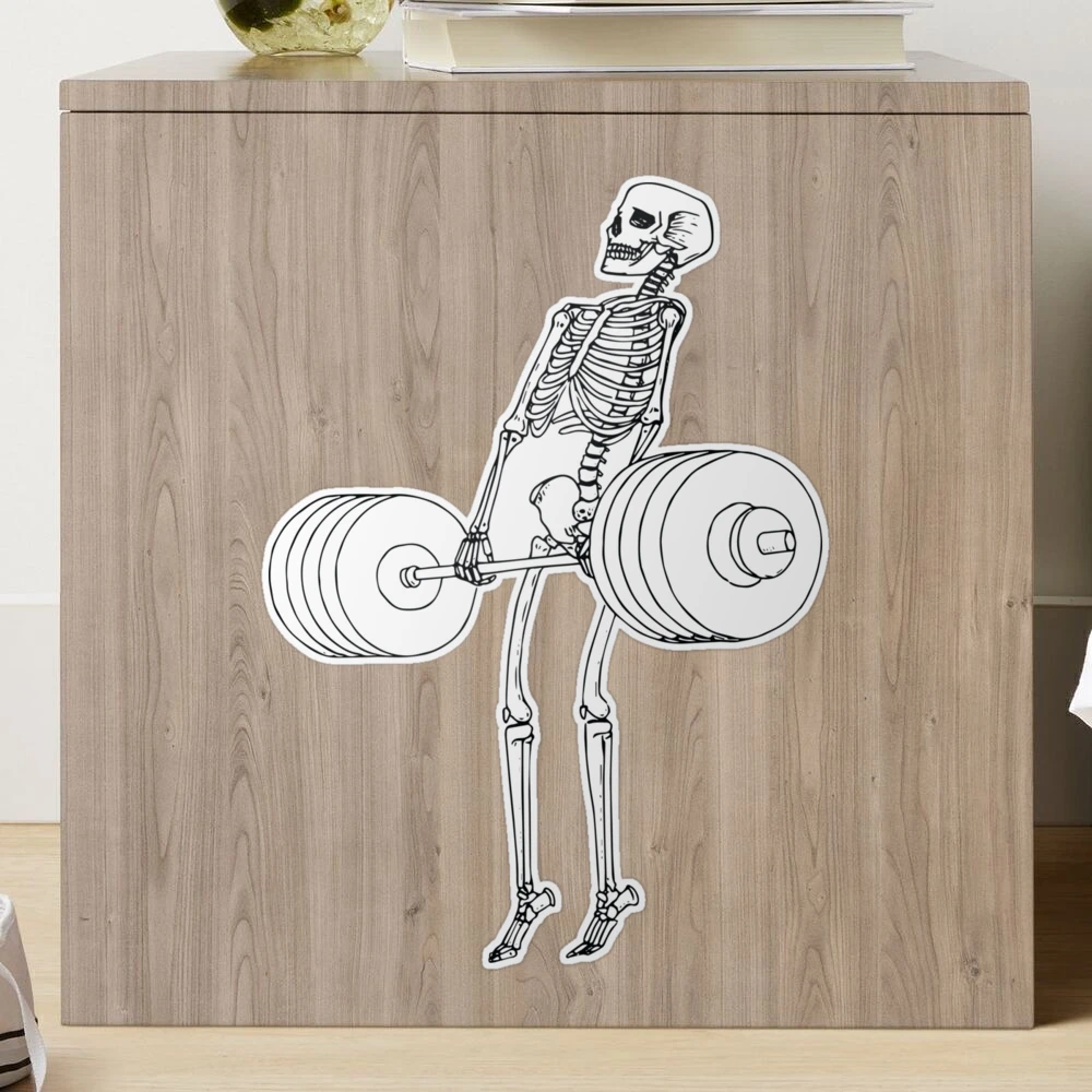 Skeleton Weightlifting Workout Gifts Sticker for Sale by KingMasterStore