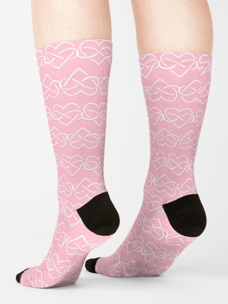 Alternate view of Polyamory Infinity Hearts Chain (Pink) Socks