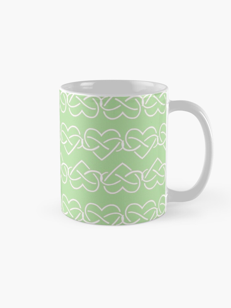 Alternate view of Polyamory Infinity Hearts Chain (Green) Coffee Mug
