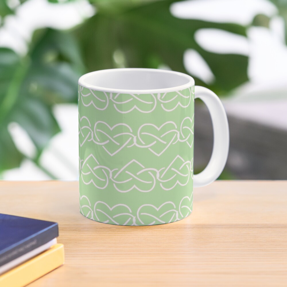 Polyamory Infinity Hearts Chain (Green) Coffee Mug