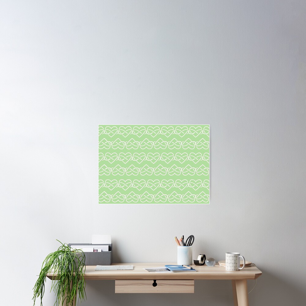 Polyamory Infinity Hearts Chain (Green) Poster
