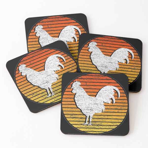 Item preview, Vintage Chicken Sunset Orange designed and sold by Rooster Syndicate.