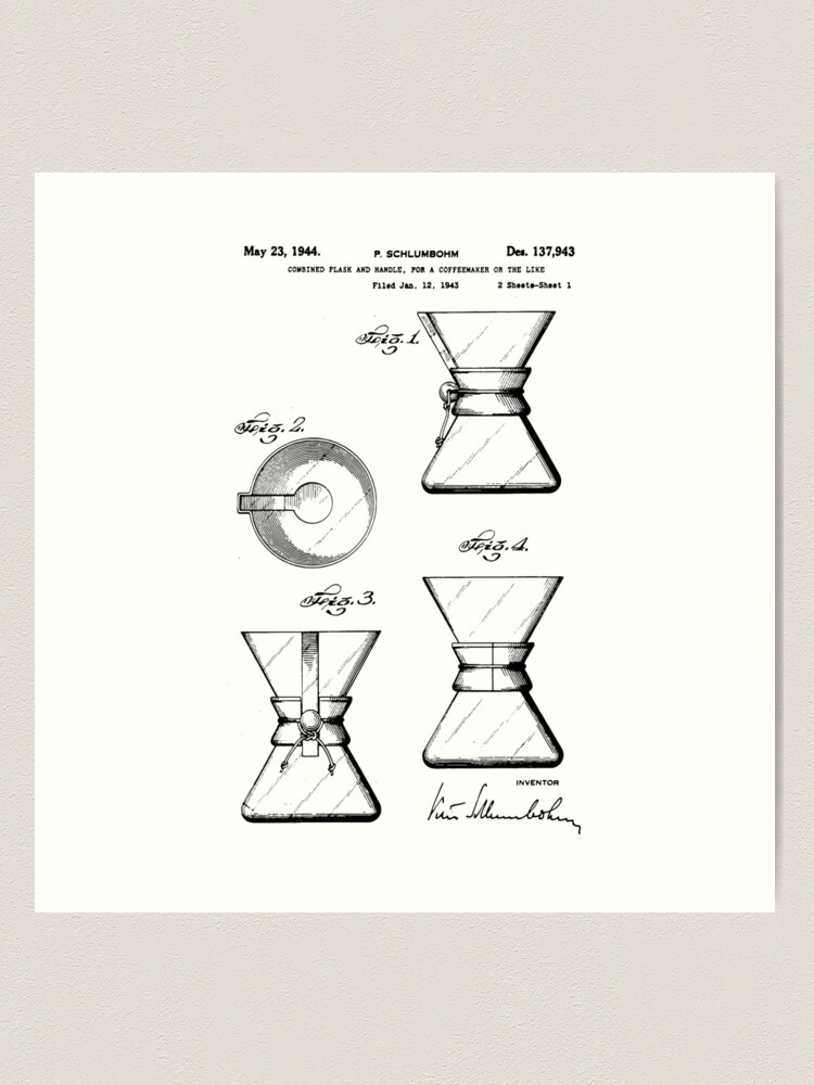 Coffee Chemex patent art, old coffee chemex design for coffee lovers Coffee  Mug for Sale by anodyle