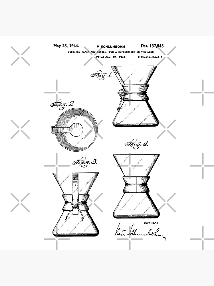 Coffee Chemex patent art, old coffee chemex design for coffee lovers Coffee  Mug for Sale by anodyle