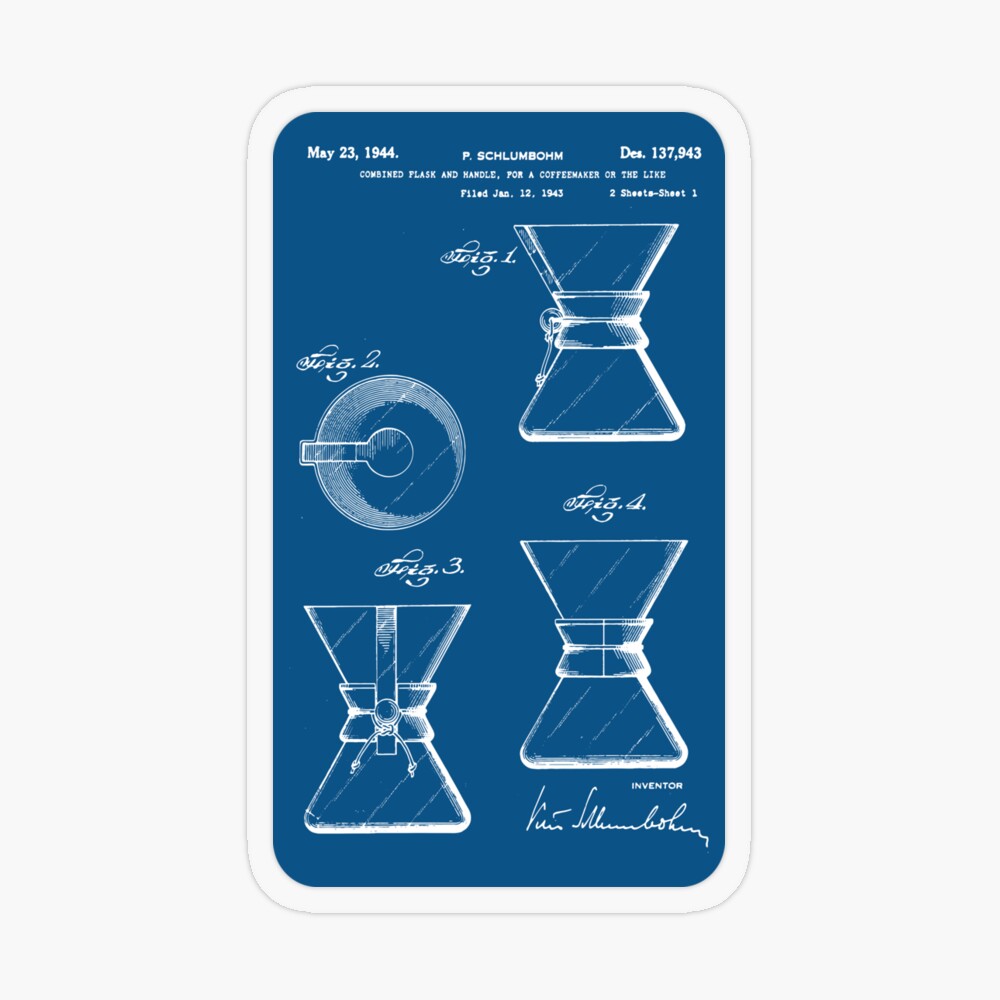 Coffee Chemex patent art, old coffee chemex design for coffee lovers Coffee  Mug for Sale by anodyle