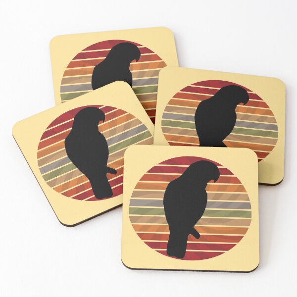 Item preview, Eclectus Parrot Silhouette Retro Colored Spiral Sunset  designed and sold by Zurickdesigns.