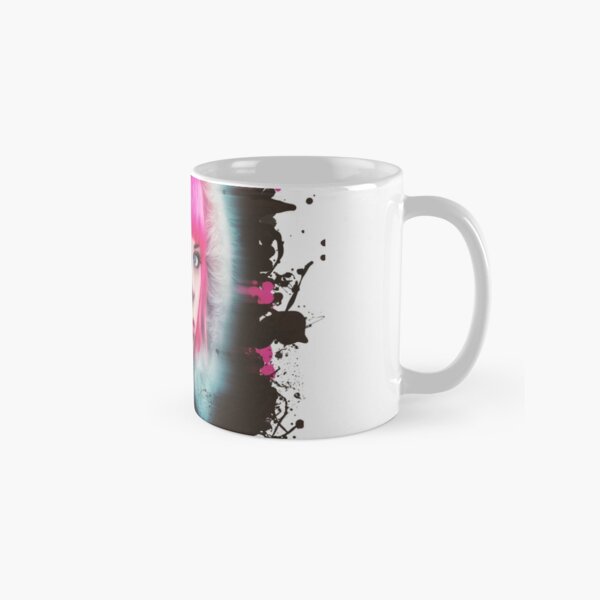 Stunning Pink Punk Girl with Piercings - Messy Painting Classic Mug