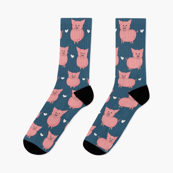Item preview, Pigs and Hearts Pattern - Blue designed and sold by Kittys-Art.