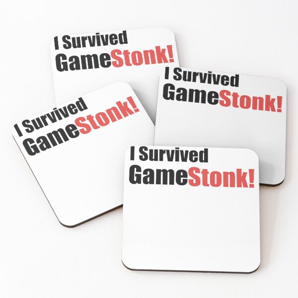 Item preview, I Survived GAMESTONK! Funny Text Based 2021 Stock Market Short Sale & Social Media Quote Humor designed and sold by ZEROXCOOL.