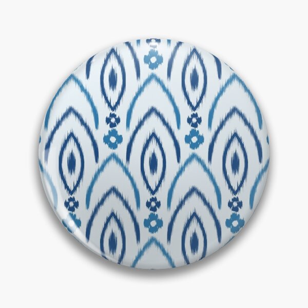 Item preview, Ikat flower seamless pattern blue designed and sold by Kamiri.