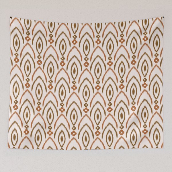 Item preview, Ikat flower seamless pattern brown designed and sold by Kamiri.