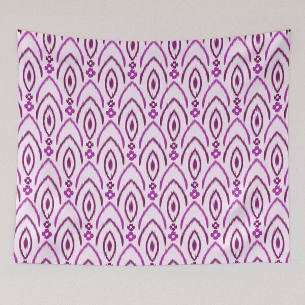 Item preview, Ikat flower seamless pattern pink designed and sold by Kamiri.