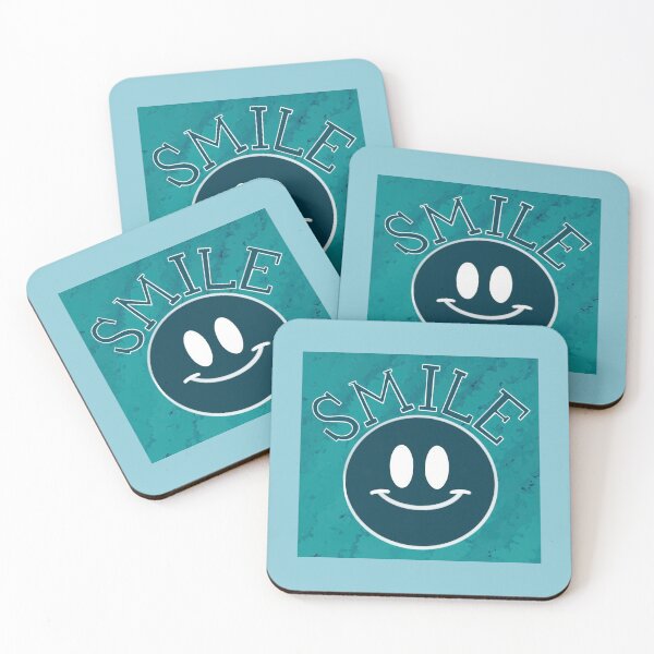 Item preview, turquoise / blue smiley face designed and sold by rosie rentz.