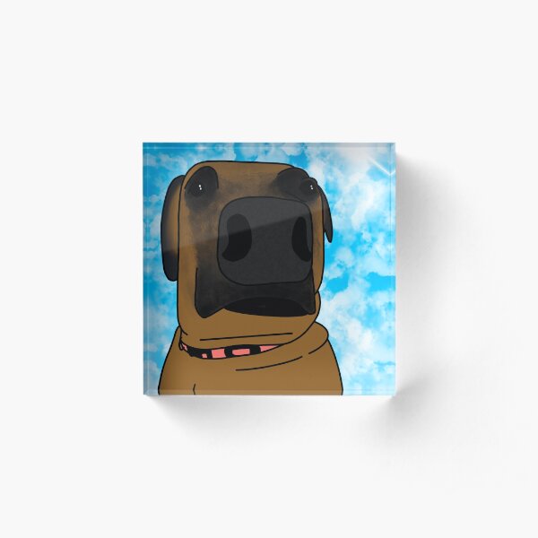Cartoon Dog Outside Digital Art Acrylic Block