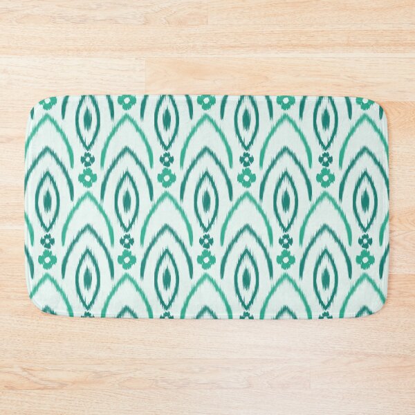 Artikelvorschau, Ikat Blume nahtloses Muster Teal entworfen und verkauft von Kamiri.