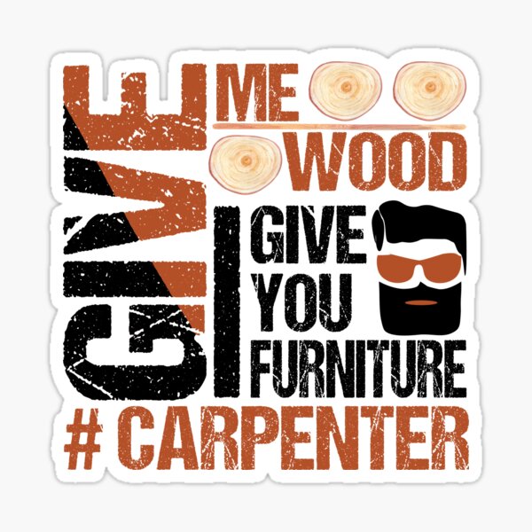 Bearded Carpenter Woodworker Handyman Make Wood & Furniture Sticker