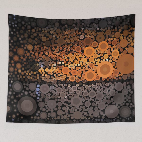 Item preview, Chocolate & Orange Bubbles Tondo Style Pattern designed and sold by LJWDesigns.