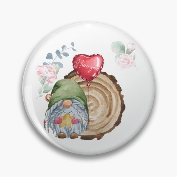 Item preview, Gnome holding a star with i Iove you balloon designed and sold by WildingClan.