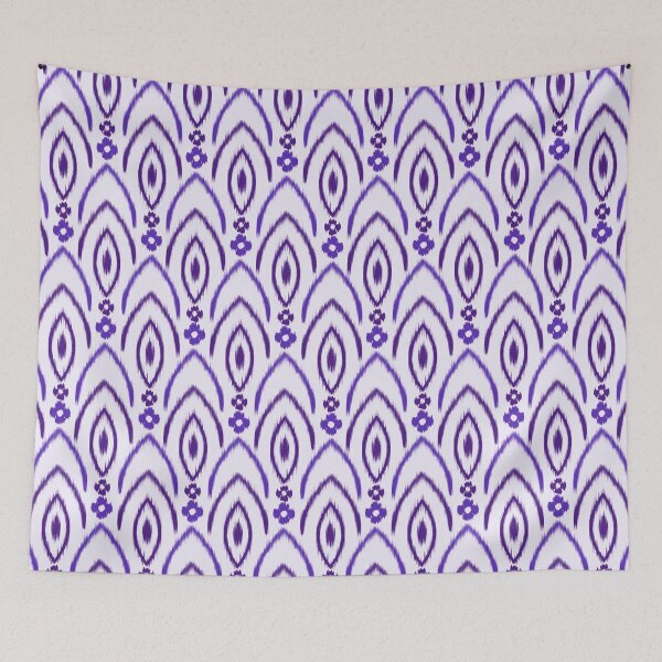 Item preview, Ikat flower seamless pattern violet designed and sold by Kamiri.