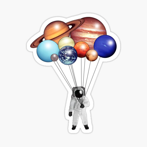 Astronaut Balloons Sticker
