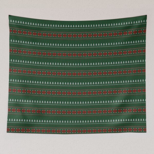 Item preview, Easy Knitting Pattern Desing - Green & Red & White snowy forest  designed and sold by GBDesigner.