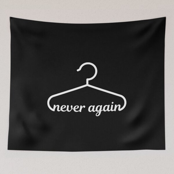 Item preview, Never again coat hanger pro choice black designed and sold by daguilon.