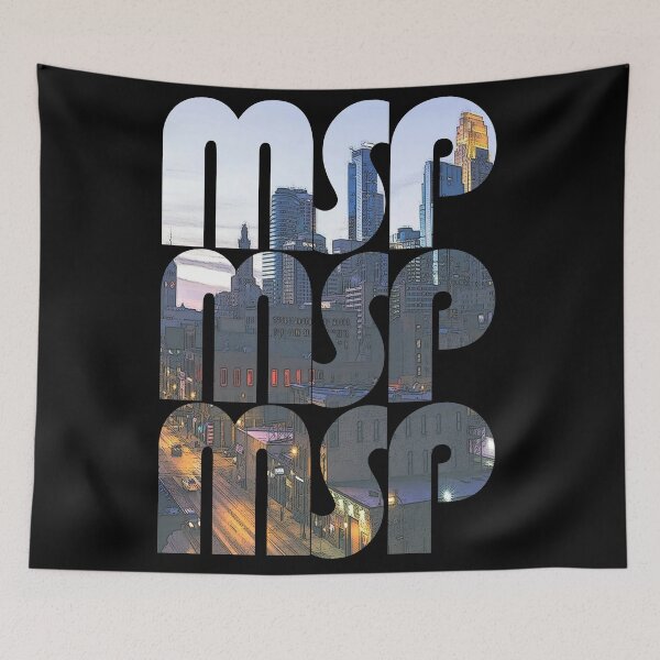 Item preview, Minneapolis, Minnesota MSP Cityscape Repeating Pattern designed and sold by CrabbyLobster.