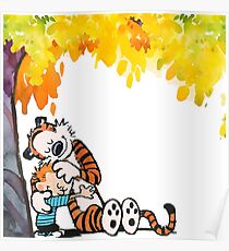 Calvin and Hobbes Under Tree Poster